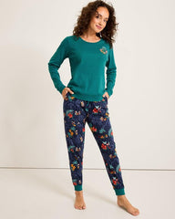 Women Sleepwear | Tommy Bahama Disney Long Sleeve & Pants Family Pajama Set Tropical Teal