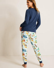 Women Sleepwear | Tommy Bahama Holiday Santa Long Sleeve & Pants Pajama Set Aqua Ice