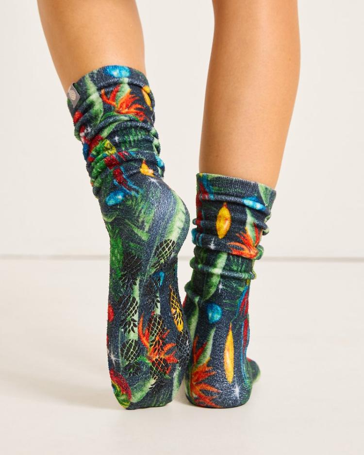 Women Sleepwear | Tommy Bahama Island Soft® Holiday Parrot Socks Black