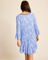 Women Sleepwear | Tommy Bahama Jersey 3/4-Sleeve Short Sleep Dress Periwinkle