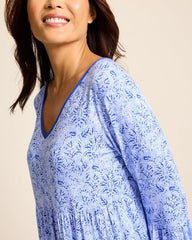 Women Sleepwear | Tommy Bahama Jersey 3/4-Sleeve Short Sleep Dress Periwinkle