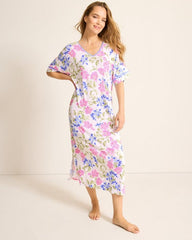 Women Sleepwear | Tommy Bahama Jersey Short-Sleeve Maxi Sleep Caftan Ivory