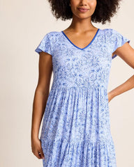 Women Sleepwear | Tommy Bahama Jersey Short-Sleeve Maxi Sleep Dress Periwinkle