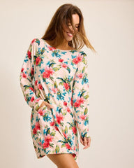 Women Sleepwear | Tommy Bahama Knit Long-Sleeve Short Sleep Dress Coconut Cream