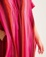 Women Sleepwear | Tommy Bahama Satin Maxi Sleep Caftan Burgundy