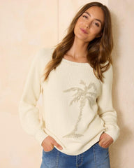Women Sweaters | Tommy Bahama Breezy Palm Crew Pullover Coconut