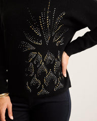 Women Sweaters | Tommy Bahama Embellished Pineapple Cashmere-Blend Sweater Black