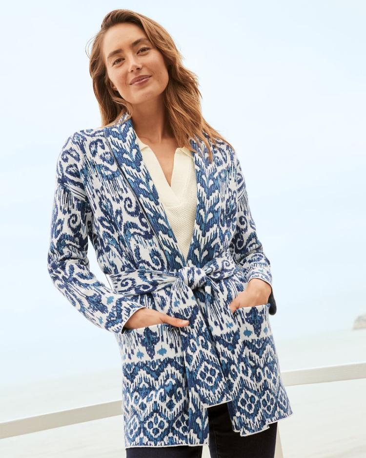 Women Sweaters | Tommy Bahama Ikat Cardigan Coconut