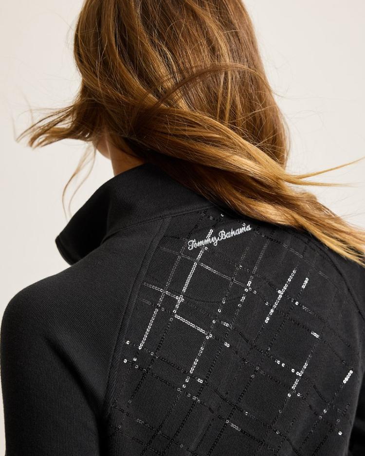 Women Sweatshirts | Tommy Bahama Aruba Diamond Days Embroidered Full-Zip Sweatshirt Black