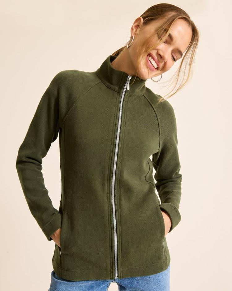 Women Sweatshirts | Tommy Bahama Aruba Full-Zip Sweatshirt Banana Leaves