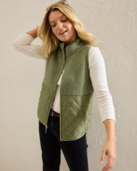 Women Sweatshirts | Tommy Bahama Faux Sherpa Hybrid Vest Dusty Thyme