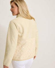 Women Sweatshirts | Tommy Bahama Faux Sherpa Quilted Hybrid Jacket New Ecru