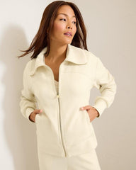 Women Sweatshirts | Tommy Bahama Palm Voyage Full-Zip Jacket Bleached Sand