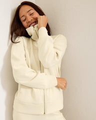 Women Sweatshirts | Tommy Bahama Palm Voyage Full-Zip Jacket Bleached Sand