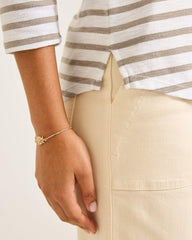 Women Tops & Shirts | Tommy Bahama Ashby Isles Horizon Stripe 3/4-Sleeve T-Shirt Travertine