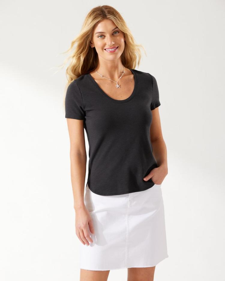Women Tops & Shirts | Tommy Bahama Ashby Isles Short-Sleeve T-Shirt Black