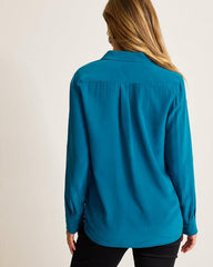 Women Tops & Shirts | Tommy Bahama Classic Long-Sleeve Silk Shirt Academy