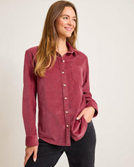 Women Tops & Shirts | Tommy Bahama Coasta Cord Sun-Washed Shirt Sangria Red