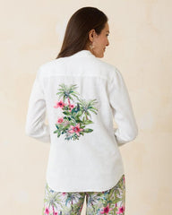 Women Tops & Shirts | Tommy Bahama Coastalina Coastal Palms Linen Shirt White