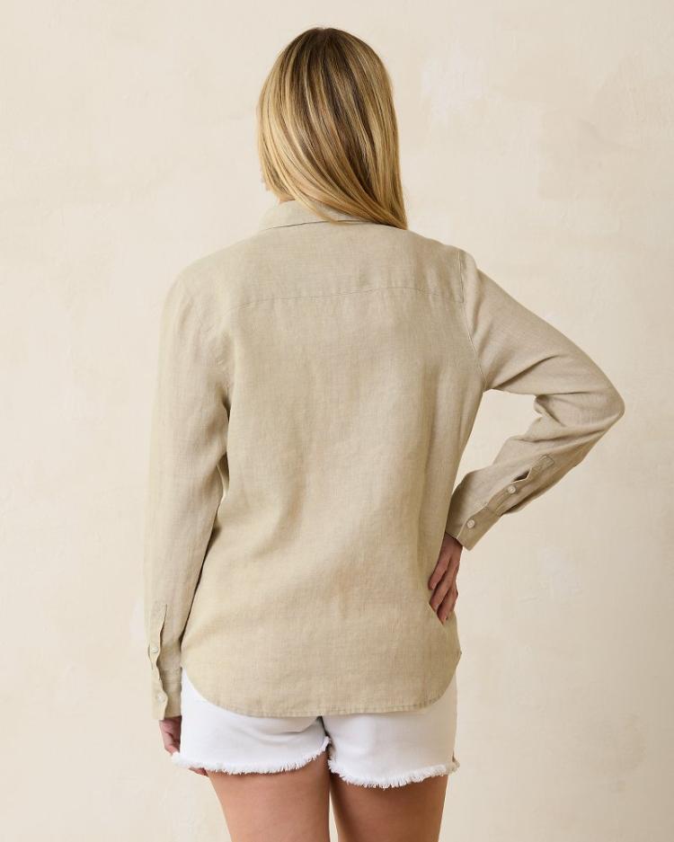 Women Tops & Shirts | Tommy Bahama Coastalina Utility Linen Shirt Natural