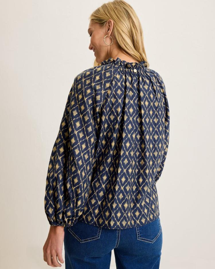 Women Tops & Shirts | Tommy Bahama Diamond Cay Smocked Peasant Top Coastline