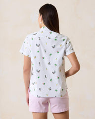 Women Tops & Shirts | Tommy Bahama Disney Nova Wave Beach Cruiser Camp Shirt White