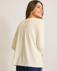 Women Tops & Shirts | Tommy Bahama Forever Fronds Embellished Lux 3/4-Sleeve T-Shirt Coconut