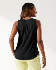 Women Tops & Shirts | Tommy Bahama Kauai Box Pleat Tank Top Black