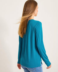 Women Tops & Shirts | Tommy Bahama Kauai Jersey Long-Sleeve V-Neck T-Shirt Academy