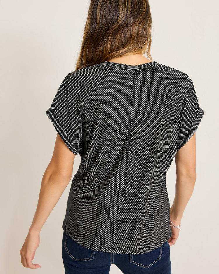 Women Tops & Shirts | Tommy Bahama Kauai Tranquil Sea V-Neck T-Shirt Black