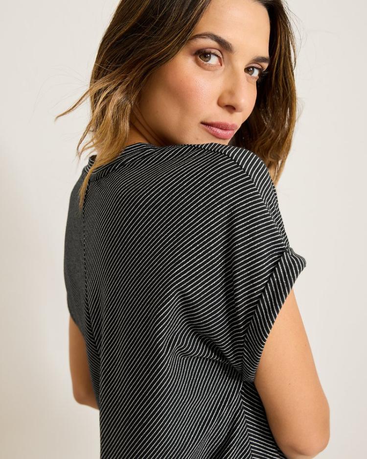 Women Tops & Shirts | Tommy Bahama Kauai Tranquil Sea V-Neck T-Shirt Black