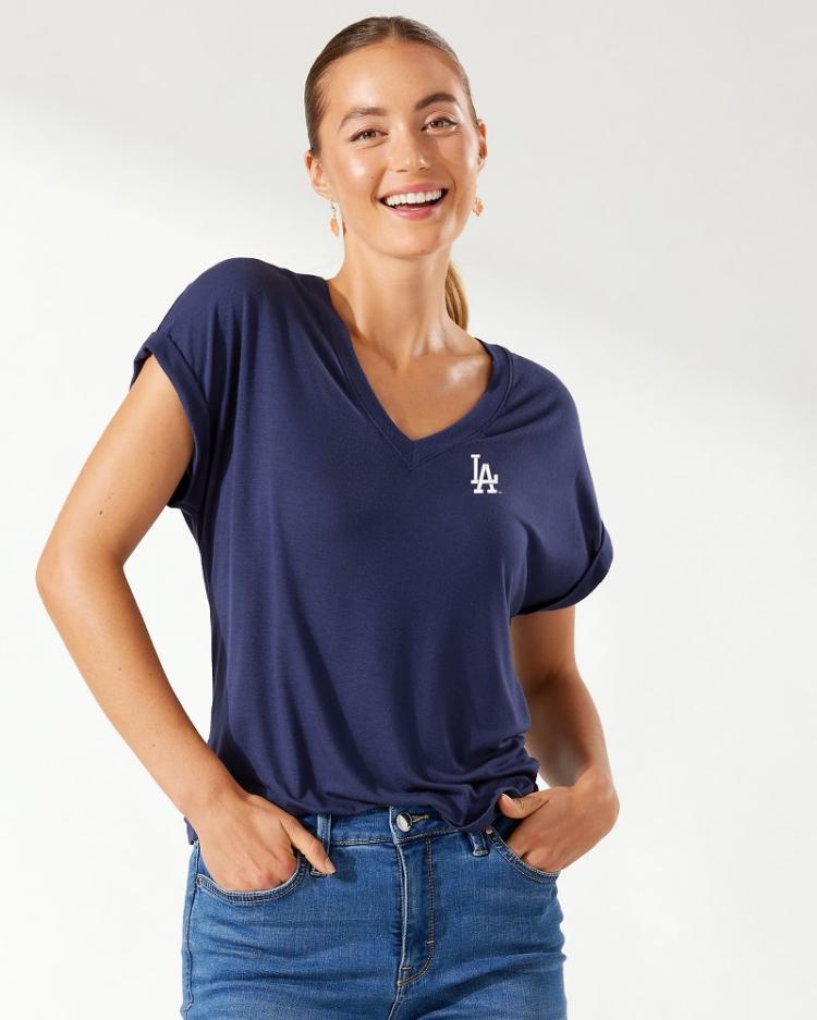 Women Tops & Shirts | Tommy Bahama MLB® Kauai Jersey T-Shirt Los_angeles_dodgers