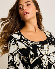 Women Tops & Shirts | Tommy Bahama Noche Mar Jacquard Sweater Black