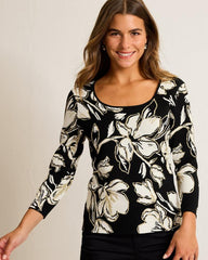 Women Tops & Shirts | Tommy Bahama Noche Mar Jacquard Sweater Black