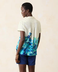 Women Tops & Shirts | Tommy Bahama Oceanside Views Talulla Silk Camp Shirt Coconut