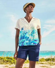 Women Tops & Shirts | Tommy Bahama Oceanside Views Talulla Silk Camp Shirt Coconut