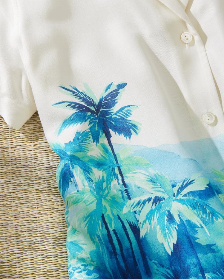 Women Tops & Shirts | Tommy Bahama Oceanside Views Talulla Silk Camp Shirt Coconut