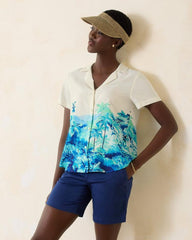 Women Tops & Shirts | Tommy Bahama Oceanside Views Talulla Silk Camp Shirt Coconut