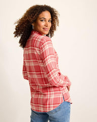 Women Tops & Shirts | Tommy Bahama Seabed Sands Flannel Shirt Red Sunset