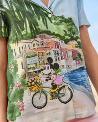 Women Tops & Shirts | Tommy Bahama Disney Coastal Cruisin' Silk Camp Shirt Palace Blue