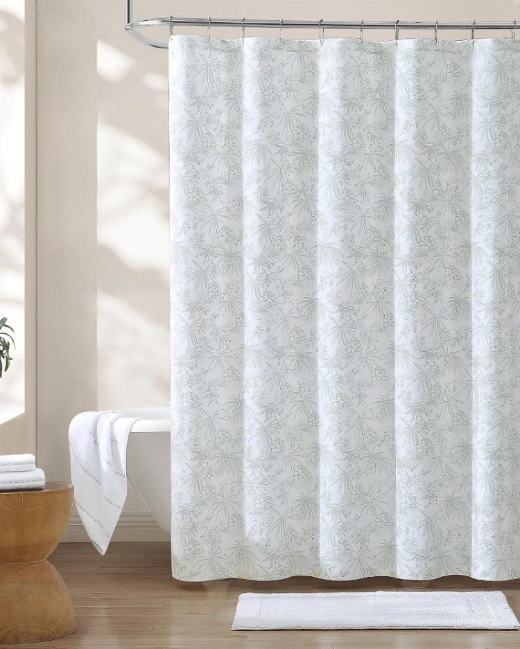 Beach &amp; Home Bath | Tommy Bahama Pen And Ink Spring Green Palm Shower Curtain Green