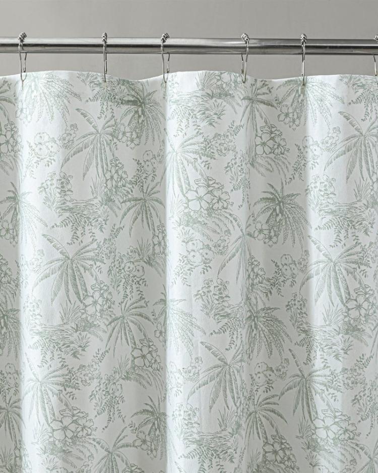 Beach &amp; Home Bath | Tommy Bahama Pen And Ink Spring Green Palm Shower Curtain Green