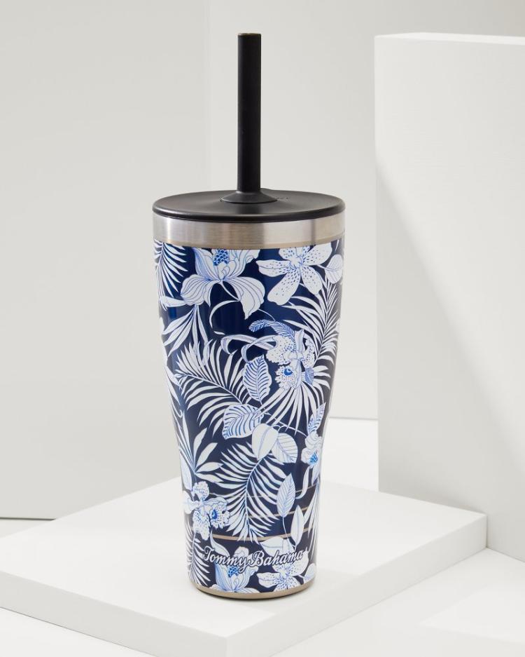 Beach &amp; Home Beach Accessories | Tommy Bahama Blooms 30-oz. Tervis® Tumbler With Straw Lid Island Navy