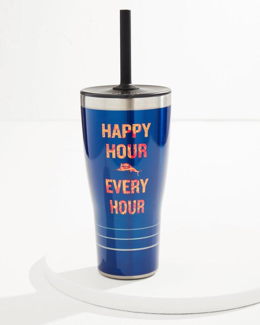 Beach &amp; Home Beach Accessories | Tommy Bahama Happy Hour Every Hour 30-oz. Tervis® Tumbler With Straw Lid Blue