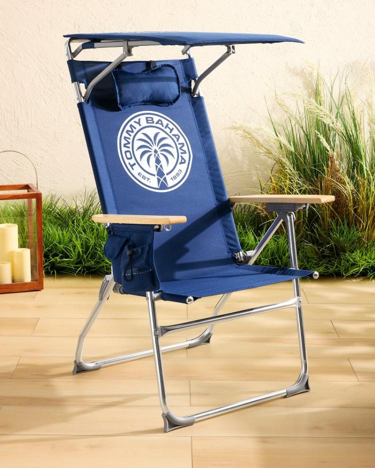 Beach &amp; Home Beach Chairs | Tommy Bahama Tommy Bahama Highboy Chair With Shade Navy