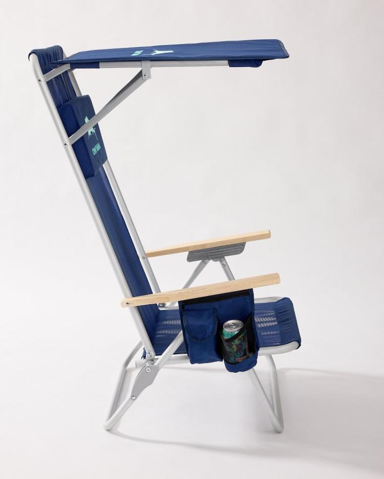 Beach &amp; Home Beach Chairs | Tommy Bahama Tommy Bahama Mesh Beach Chair With Shade Navy