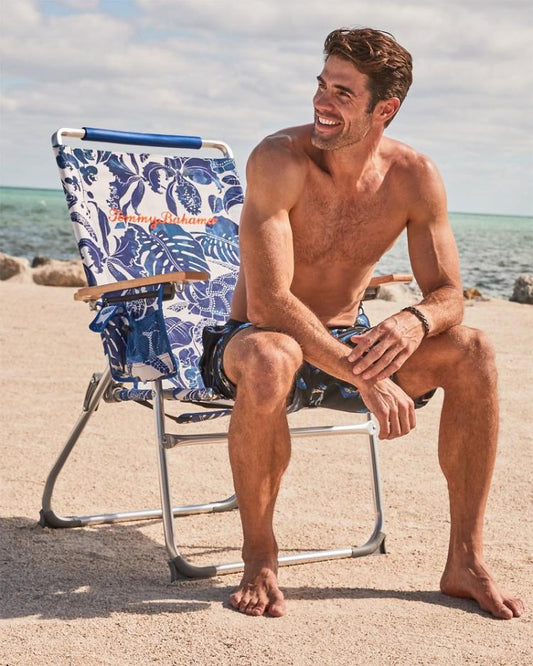 Beach &amp; Home Beach Chairs | Tommy Bahama Tommy Bahama Orchid Turtle Highboy Chair Navy