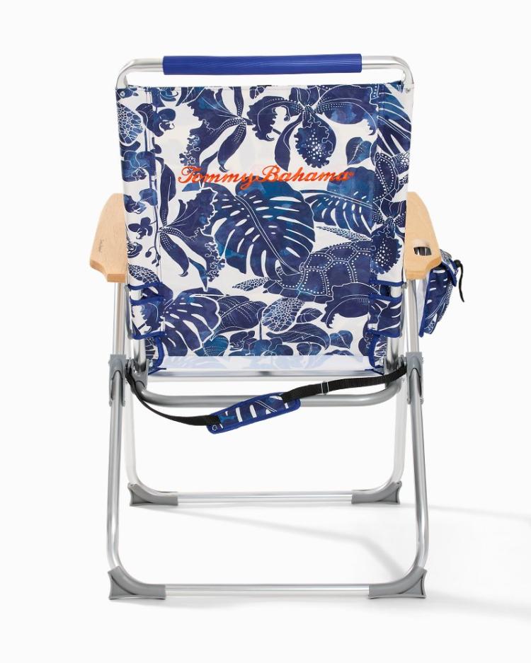 Beach &amp; Home Beach Chairs | Tommy Bahama Tommy Bahama Orchid Turtle Highboy Chair Navy