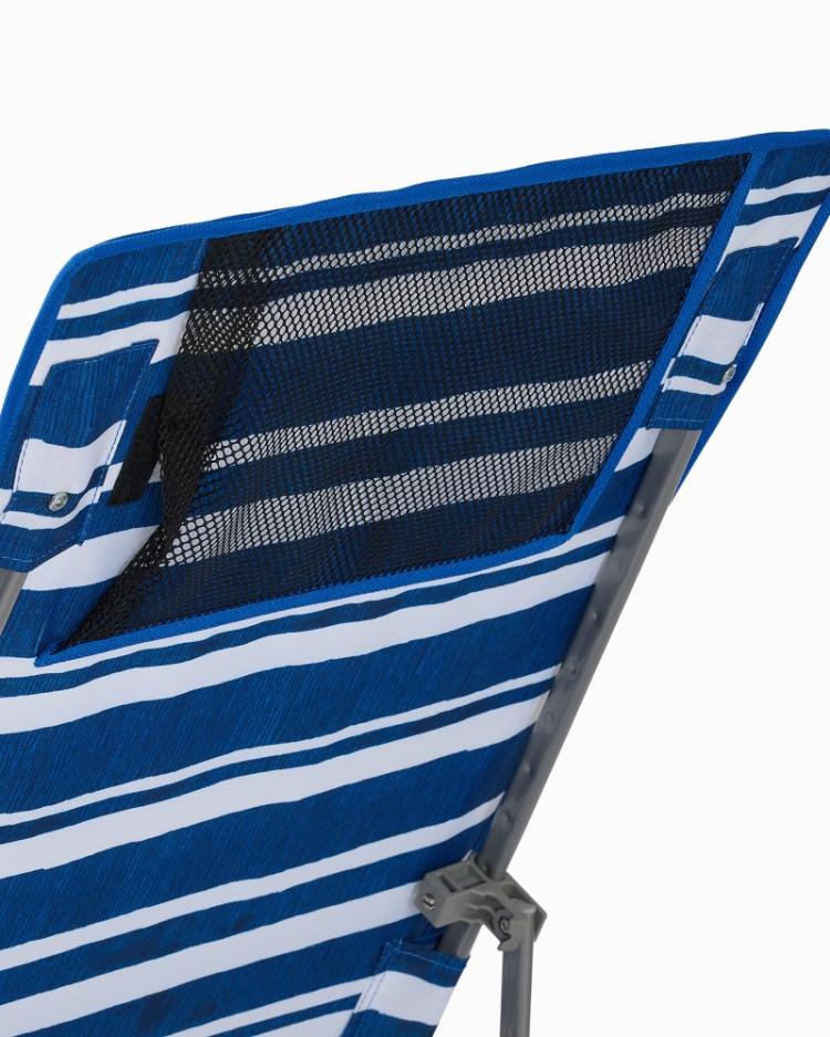 Beach &amp; Home Beach Chairs | Tommy Bahama Tommy Bahama Pineapple Stripe Highboy Chair With Shade Blue/white