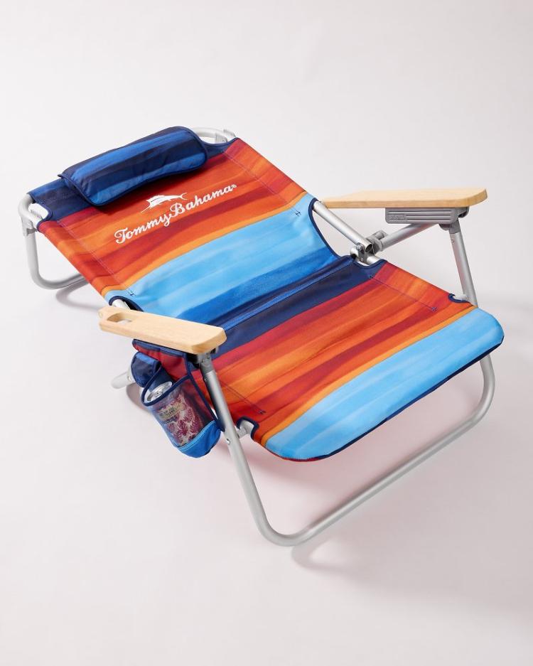 Beach &amp; Home Beach Chairs | Tommy Bahama Tommy Bahama Sunset Stripe Deluxe Backpack Beach Chair Multicolor